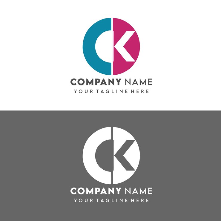 Vector plantilla de logotipo de diseño plano vectorial kc o ck