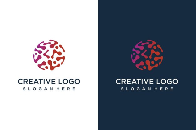 Plantilla de logotipo de diseño de tecnología y diseño de tarjeta de visita