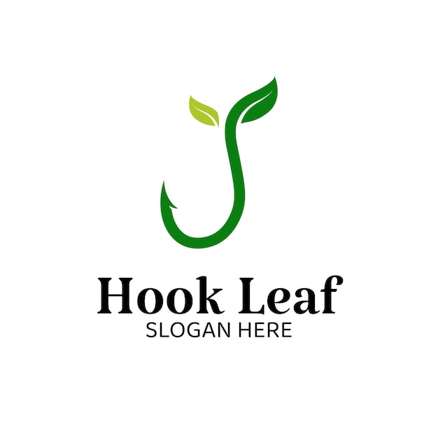 Plantilla de logotipo de diseño de vector de hoja de gancho