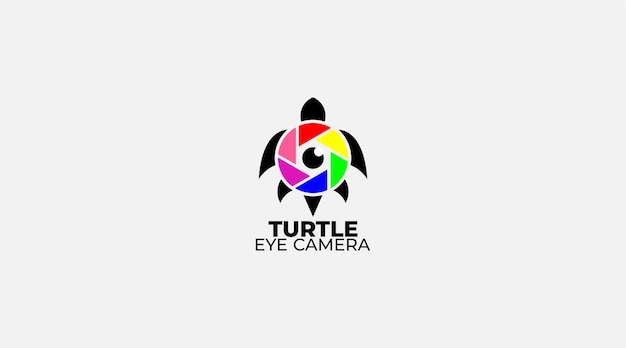 Plantilla de logotipo de diseño de vector de ojo de tortuga degradado