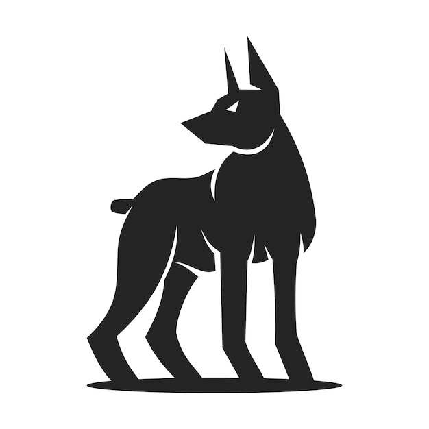 Vector plantilla de logotipo de doberman icono de identidad de marca aislado resumen gráfico vectorial