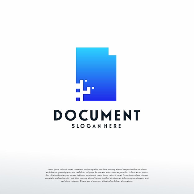 Plantilla de logotipo de documento de píxeles, logotipo de Tech Data, icono de símbolo de logotipo