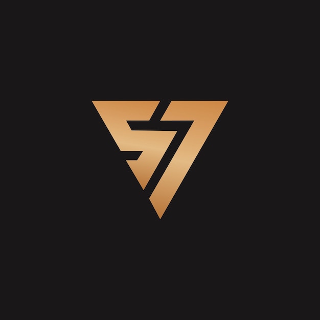Vector plantilla de logotipo dorado s7