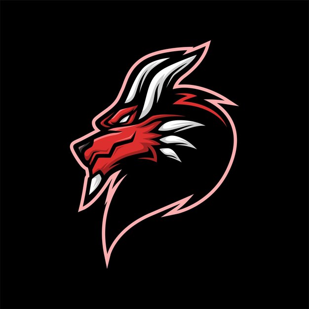 Plantilla de logotipo dragon mascot gaming esport