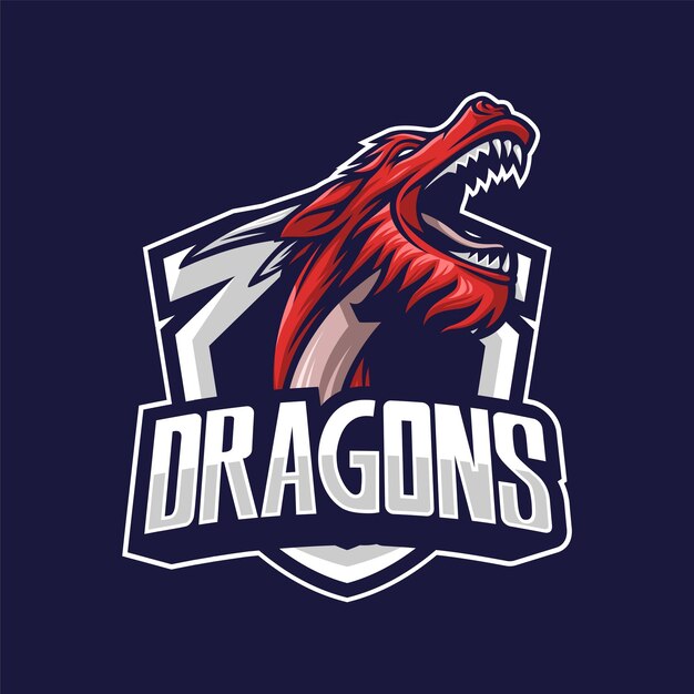 Plantilla de logotipo Dragon Mascot Gaming Esport
