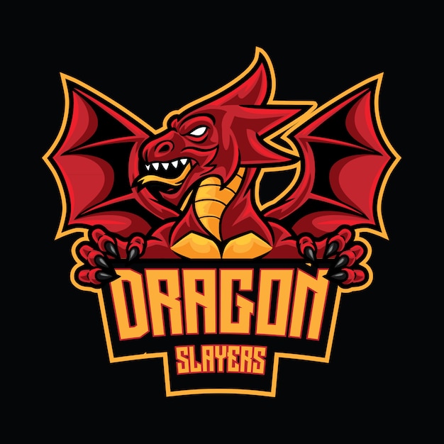 Plantilla de logotipo de dragon slayer esport