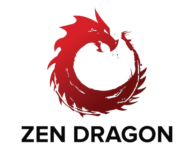 Plantilla de logotipo dragon zen