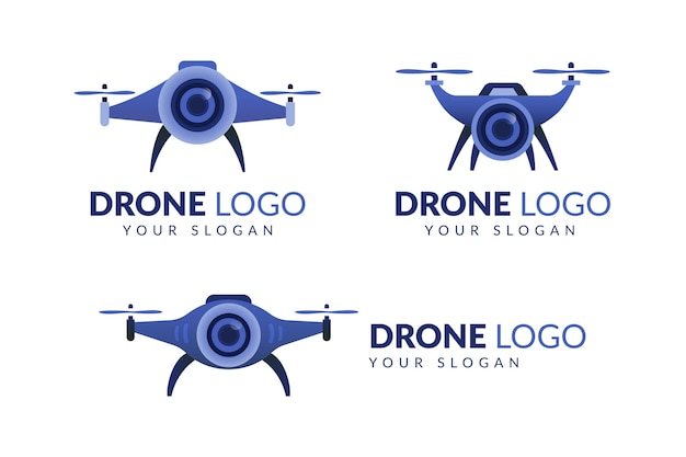 Plantilla de logotipo de drone degradado