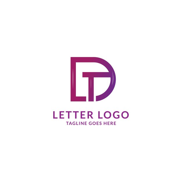 plantilla de logotipo dtl de vector de monograma moderno