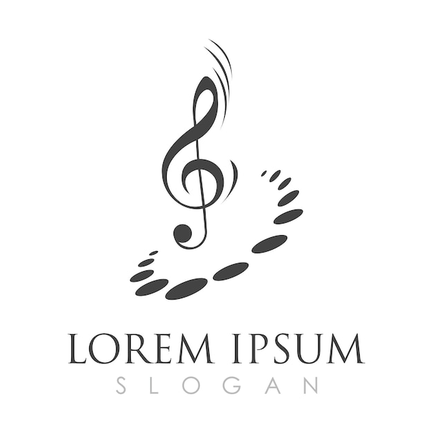 Plantilla de logotipo e iconos de símbolos de nota musical