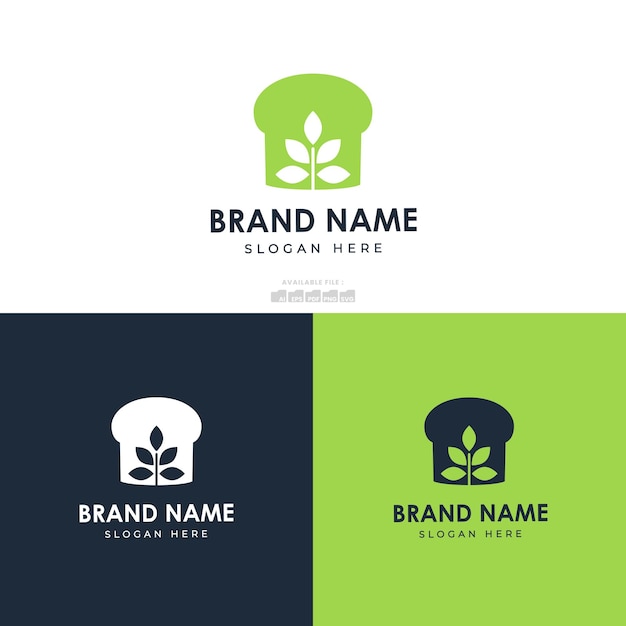 Plantilla de logotipo de Eco Bakery simple, para empresa y uso de iconos