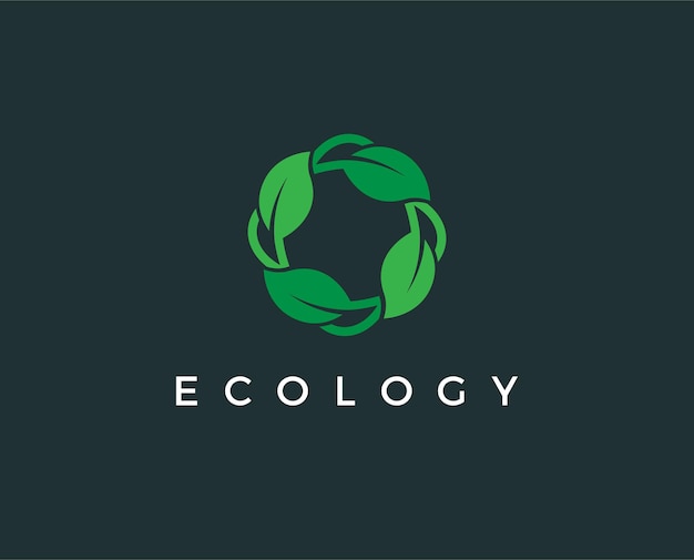 plantilla de logotipo de ecología mínima