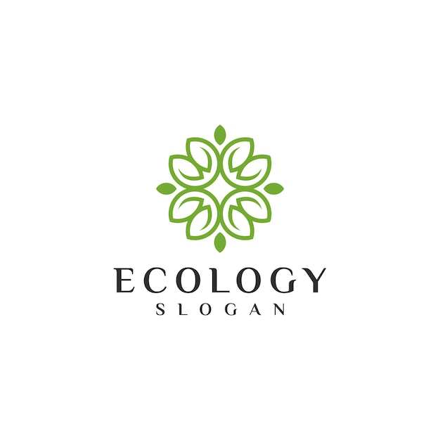 plantilla de logotipo ecología única