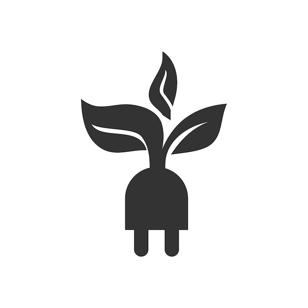 Plantilla de logotipo ecológico Ilustración de icono Identidad de marca Ilustración aislada y plana Gráfico vectorial