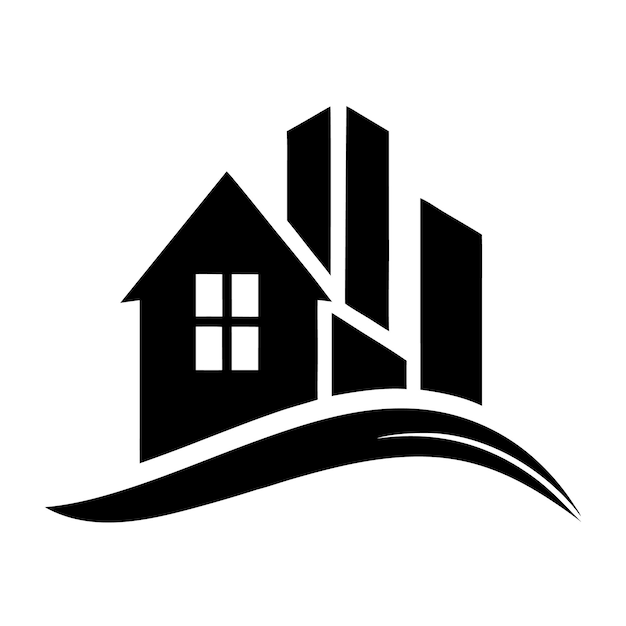 plantilla de logotipo de edificio inmobiliario de silueta abstracta