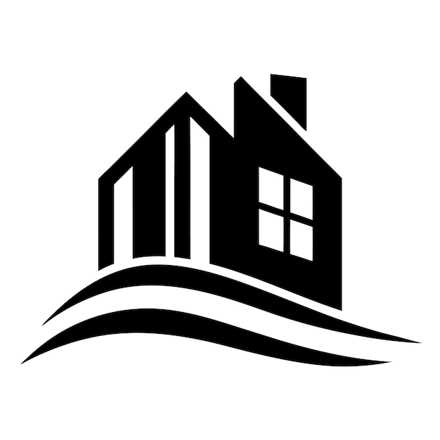 plantilla de logotipo de edificio inmobiliario de silueta abstracta