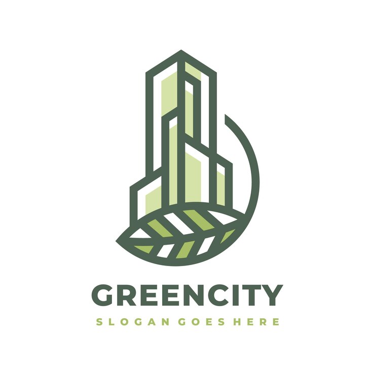 Vector plantilla de logotipo de edificios de ciudad ecológica