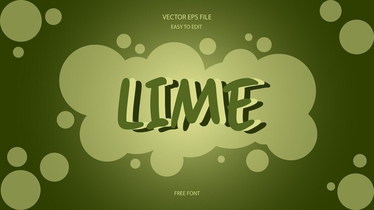 Vector plantilla de logotipo de efecto de texto de cal editable