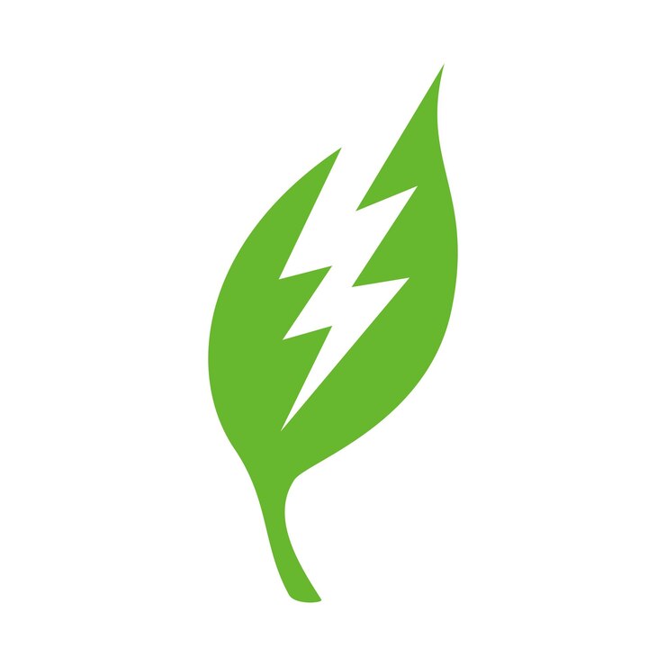 Vector plantilla de logotipo eléctrico ecológico, signo y símbolo de energía verde.