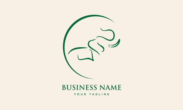 plantilla de logotipo de elefante de arte lineal