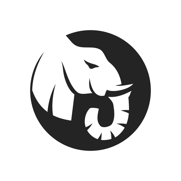 Plantilla de logotipo de elefante Icono de identidad de marca aislado Gráfico vectorial abstracto
