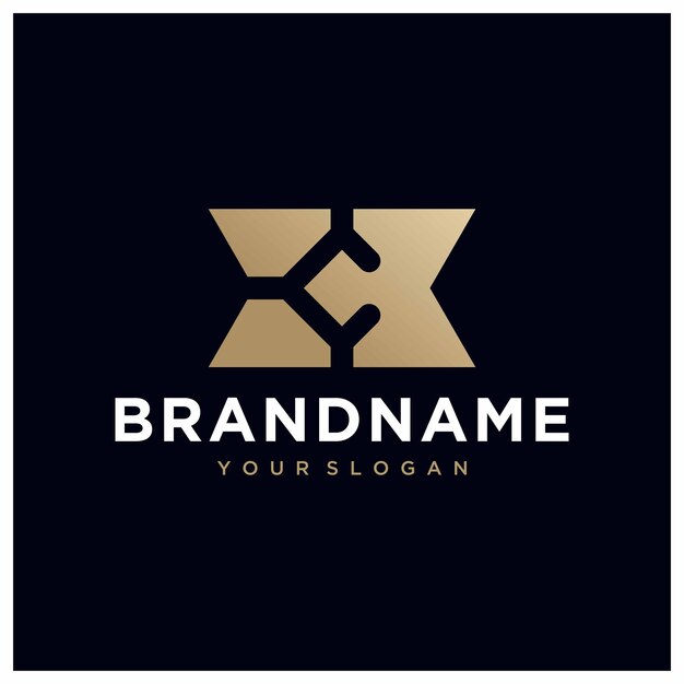 Plantilla de logotipo elegante XC en color dorado archivo vectorial eps 10 texto y color es fácil de editar