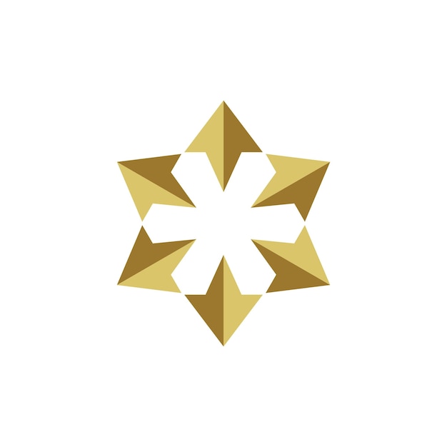 Plantilla de logotipo de emblema de flecha de estrella dorada Ilustración Diseño Vector EPS 10