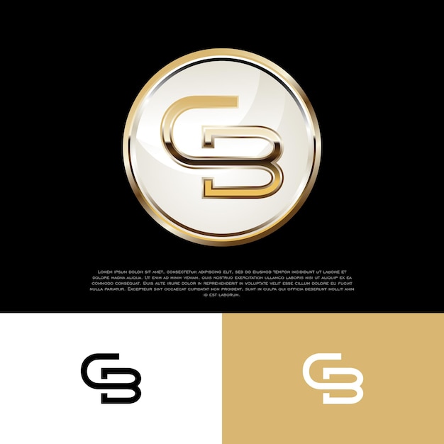 Plantilla de logotipo de emblema de lujo moderno inicial CB para empresas