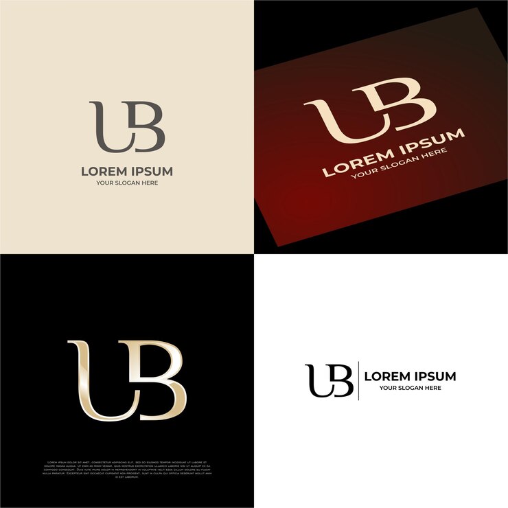 Vector plantilla de logotipo del emblema de tipografía moderna inicial de ub para negocios