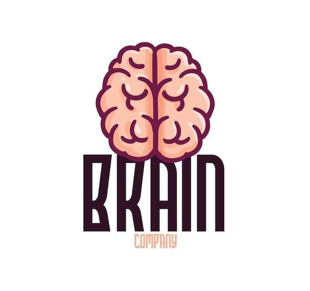 Plantilla de logotipo de empresa de cerebro divertido