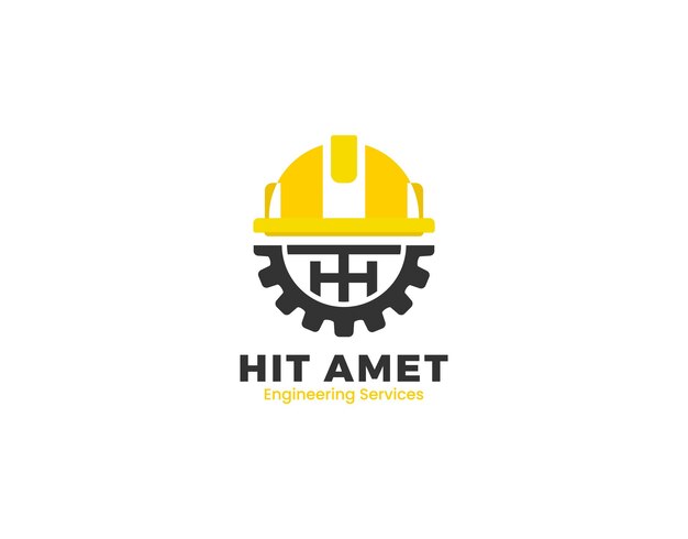 plantilla de logotipo de empresa de construcción de diseño plano vectorial