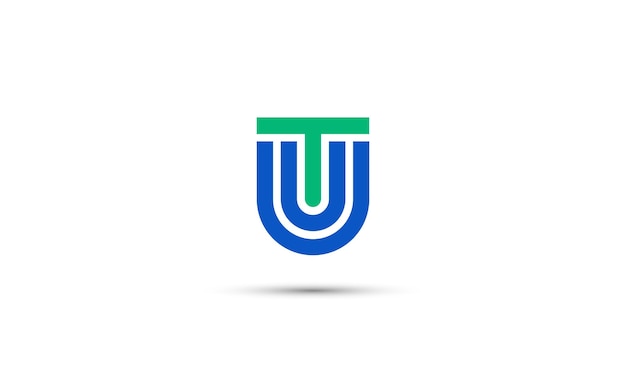 Plantilla de logotipo de empresa elegante de letra tu azul y verde