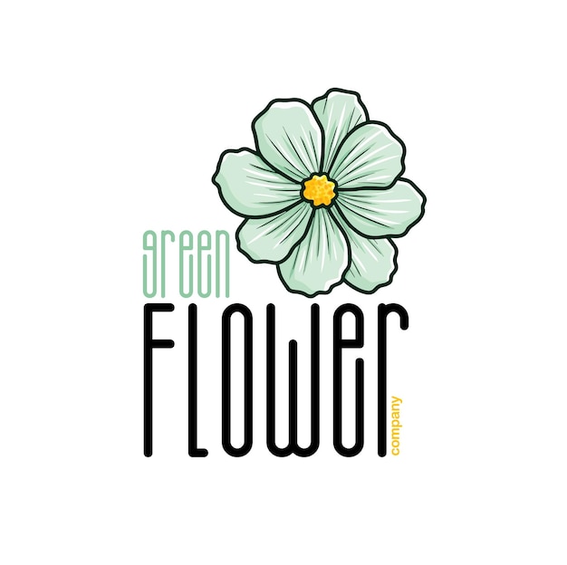 Plantilla de logotipo de empresa de flores verdes