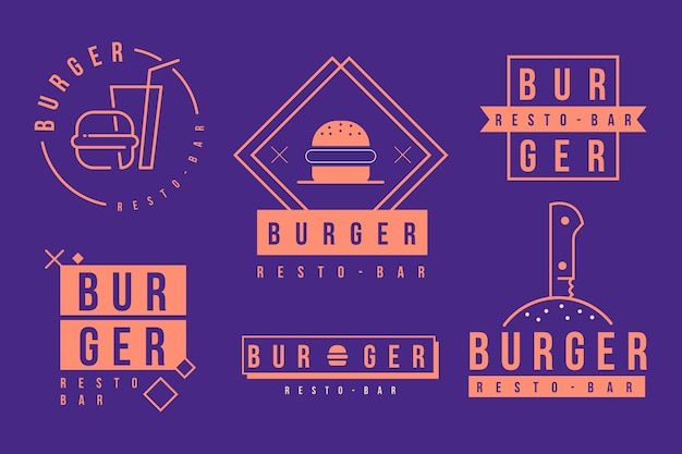 Plantilla de logotipo de empresa de hamburguesas de comida rápida