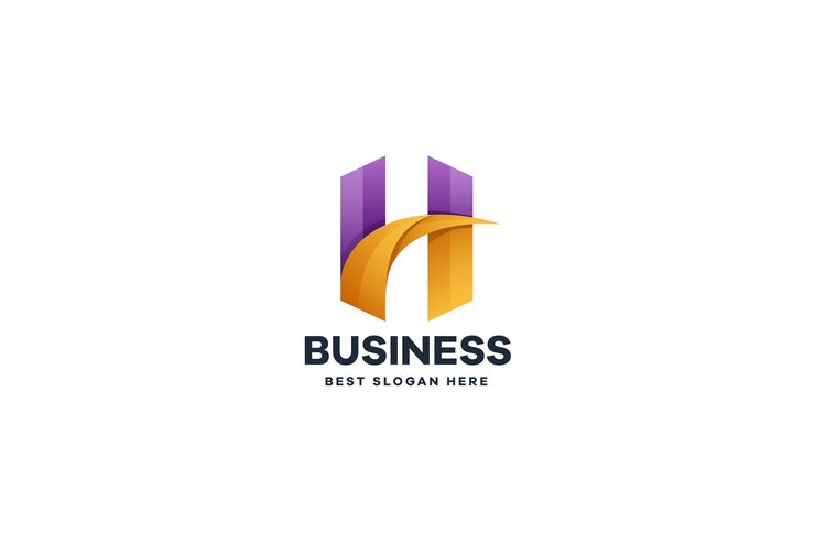 Vector plantilla de logotipo de empresa de letra h abstracta