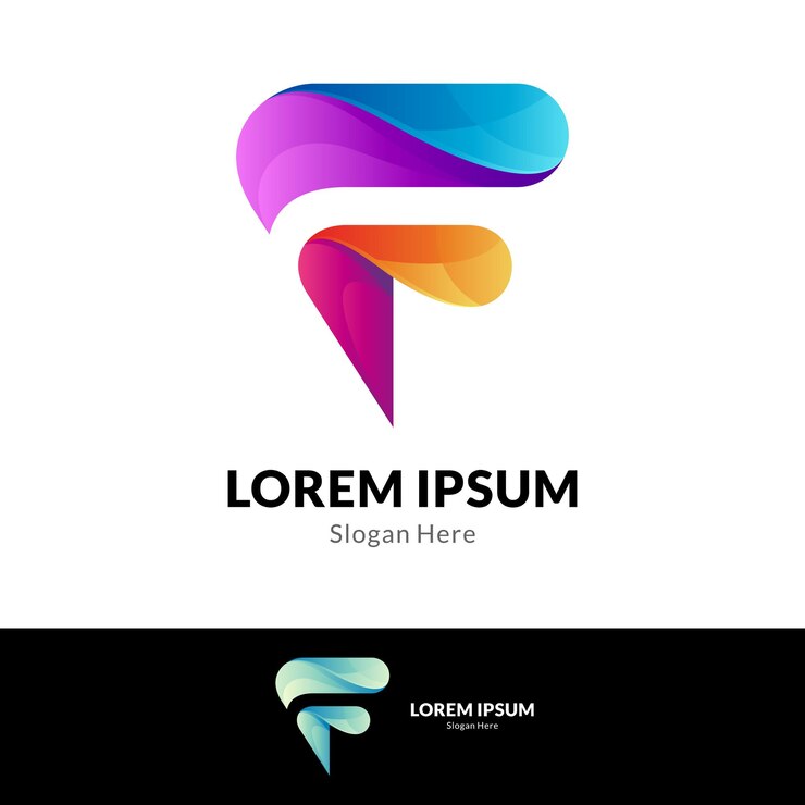 Vector plantilla de logotipo de empresa de letra inicial f