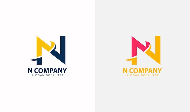 plantilla de logotipo de empresa letra n diseño simple