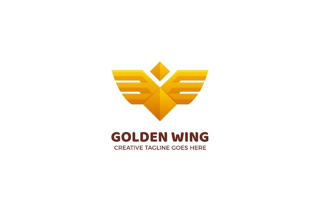 Plantilla de logotipo de empresa de lujo Golden Wing