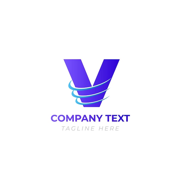 plantilla del logotipo de la empresa de servicios eléctricos con la letra V