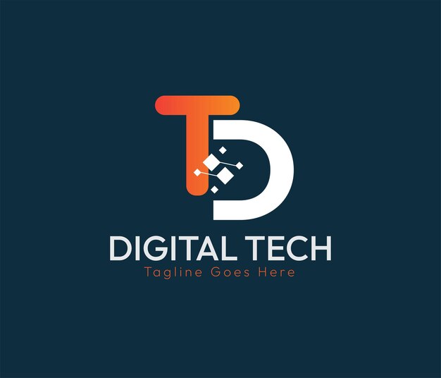 Plantilla de logotipo de empresa de tecnología digital
