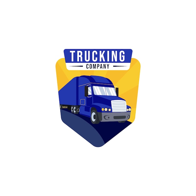 plantilla del logotipo de la empresa de transporte de camiones planos