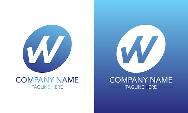 Plantilla de logotipo de empresa vectorial letra inicial w