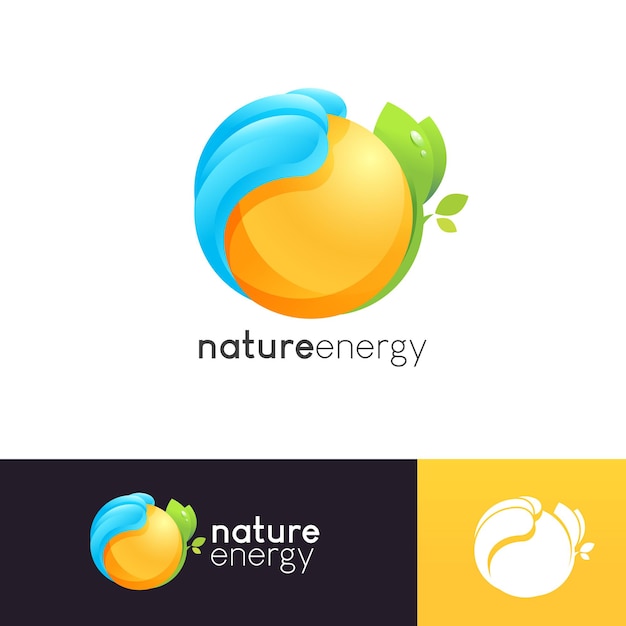 Plantilla de logotipo de energía natural