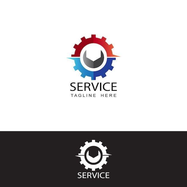 Plantilla de logotipo de engranaje de servicio