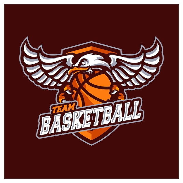 plantilla de logotipo del equipo de baloncesto dibujado a mano