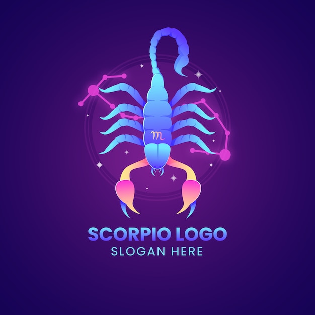 Plantilla de logotipo de escorpión degradado