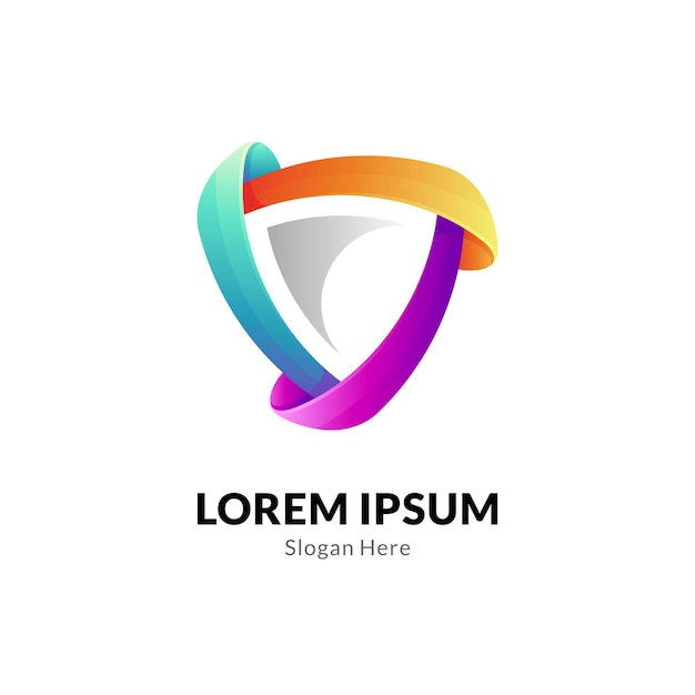 Plantilla de logotipo de escudo colorido