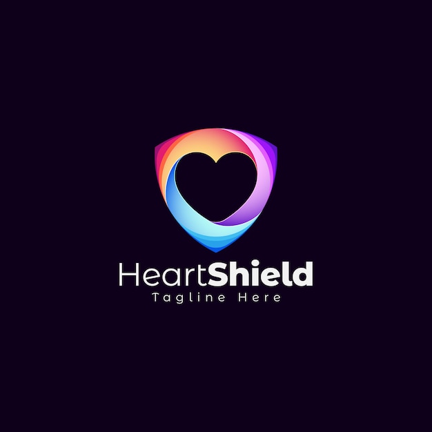 Plantilla de logotipo de escudo de corazón