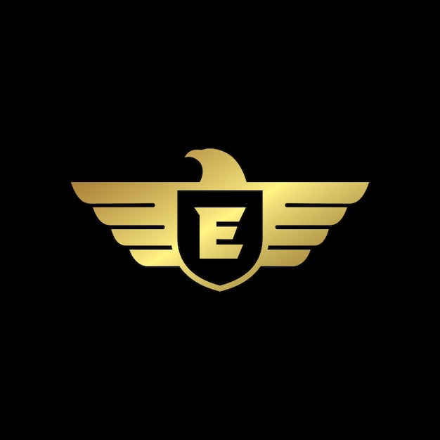 Plantilla de logotipo de escudo eagle