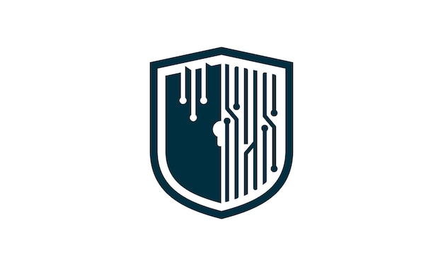 Plantilla de logotipo de escudo y seguridad digital